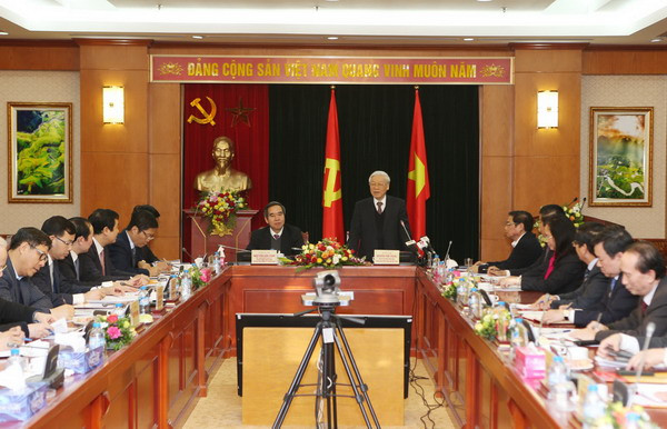 Tổng Bí thư Nguyễn Phú Trọng làm việc với Ban Kinh tế Trung ương ảnh 1