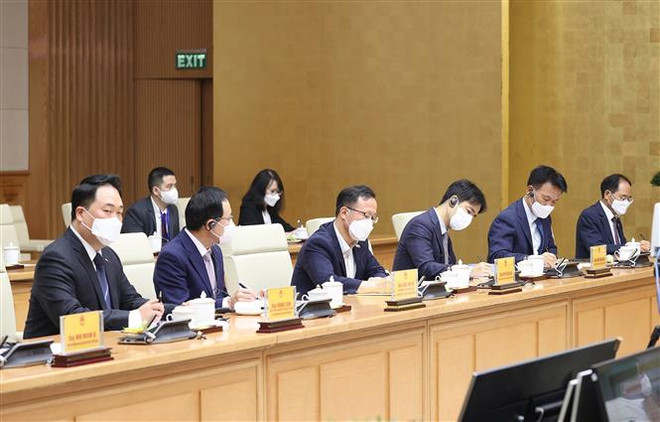 Đại diện các doanh nghiệp Hàn Quốc tại Việt Nam tham dự buổi làm việc. (Ảnh: Dương Giang/TTXVN) Thủ tướng: Tạo mọi thuận lợi cho DN Hàn Quốc hoạt động tại Việt Nam ảnh 3