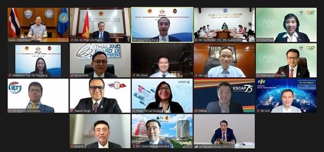 Quang cảnh hội thảo trực tuyến. (Ảnh: TTXVN phát) Doanh nghiệp Thái Lan cam kết đầu tư tại Việt Nam bất chấp dịch bệnh ảnh 1
