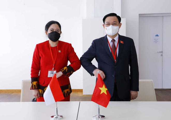 Chủ tịch Quốc hội Vương Đình Huệ hội kiến Chủ tịch Hạ viện Indonesia ảnh 1