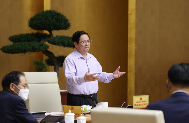 Thủ tướng Phạm Minh Chính kết luận buổi làm việc với các doanh nghiệp Hàn Quốc. (Ảnh: Dương Giang/TTXVN) Thủ tướng: Tạo mọi thuận lợi cho DN Hàn Quốc hoạt động tại Việt Nam ảnh 1