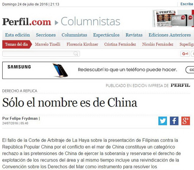 Cựu Đại sứ Argentina tại Thái Lan ủng hộ phán quyết của PCA ảnh 1