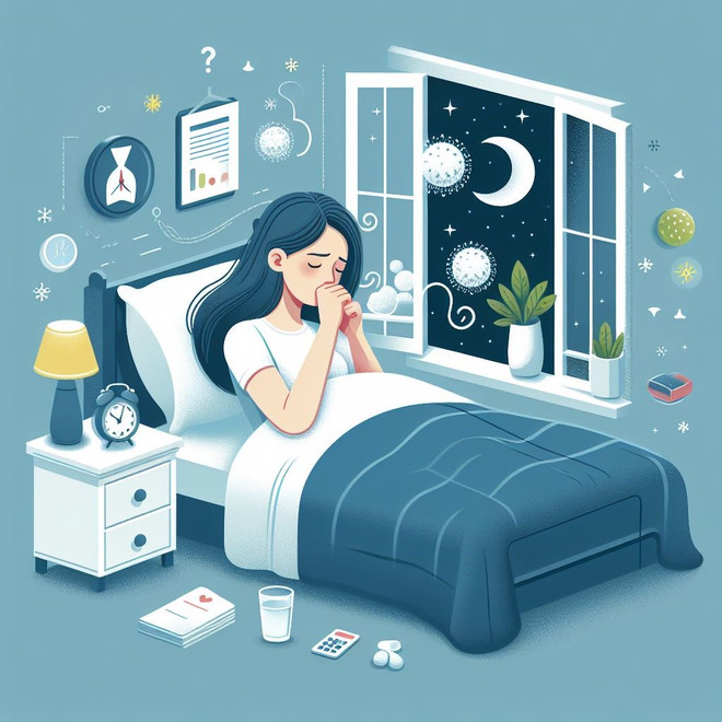 Đối với người lớn, thuốc giảm ho có chứa dextromethorphan có thể giúp giảm cơn ho. (Nguồn: Ảnh do AI tạo ra từ Bing Image Creator) ho-22-6167.jpg