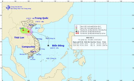 Bão số 2 di chuyển theo hướng Tây, gió ở gần tâm bão giật cấp 10 ảnh 1