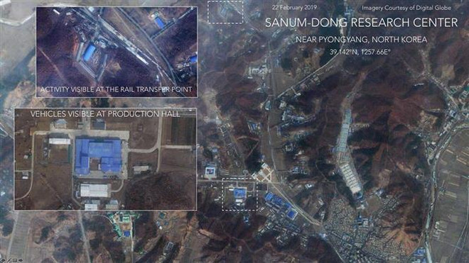 Hình ảnh do vệ tinh của công ty Digital Globe chụp vào ngày 22/2/2019 cho thấy hoạt động tại phóng Sanumdong của Triều Tiên. (Nguồn: WFSB/TTXVN) Báo Nhật: Triều Tiên vẫn tiếp tục phát triển và thử nghiệm tên lửa ảnh 1