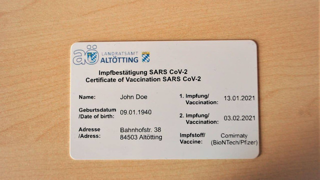 Nơi đầu tiên ở Đức phát hành thẻ chứng nhận tiêm chủng vắcxin COVID-19 ảnh 1