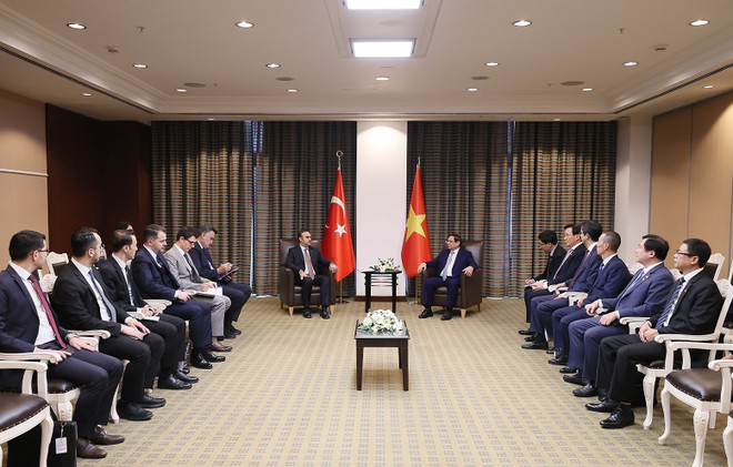 Thủ tướng Phạm Minh Chính tiếp Bộ trưởng Công nghiệp và Công nghệ Thổ Nhĩ Kỳ Mehmet Fatih Kacir. (Ảnh: Dương Giang/TTXVN) ttxvn_pham_minh_chinh_2.jpg