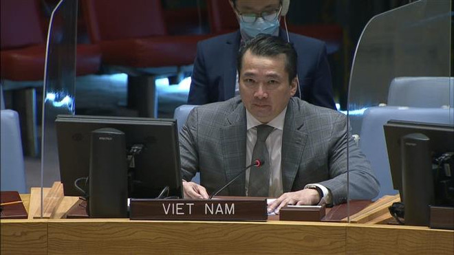 Đại sứ Phạm Hải Anh, Phó Trưởng phái đoàn Việt Nam tại Liên hợp quốc. (Ảnh: Hữu Thanh/TTXVN) Kêu gọi giải quyết thách thức an ninh, nhân đạo ở CH Trung Phi, Syria ảnh 1