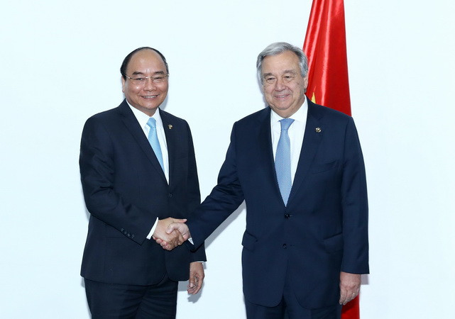 Thủ tướng gặp Tổng Thư ký Liên hợp quốc và Chủ tịch Hội đồng châu Âu ảnh 1