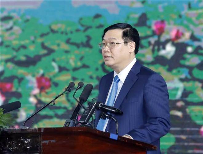 Phó Thủ tướng Chính phủ Vương Đình Huệ. (Ảnh: Thống Nhất/TTXVN) Phó Thủ tướng Vương Đình Huệ tiếp Chủ tịch Tập đoàn Bảo hiểm Thái Bình ảnh 1