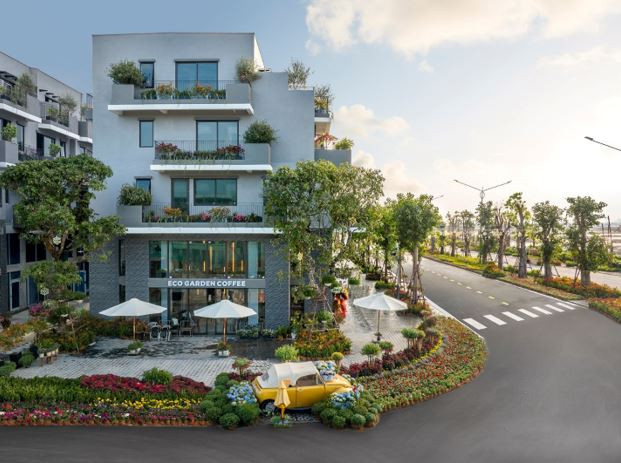 Ảnh thực tế khu nhà phố Đại lộ Hùng Vương Eco Central Park. (Nguồn: Vietnam+) eco_park_5.JPG