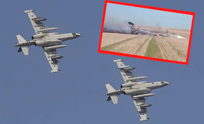 Rơi máy bay cường kích Su-25 ở tỉnh miền Nam của nước Nga ảnh 1
