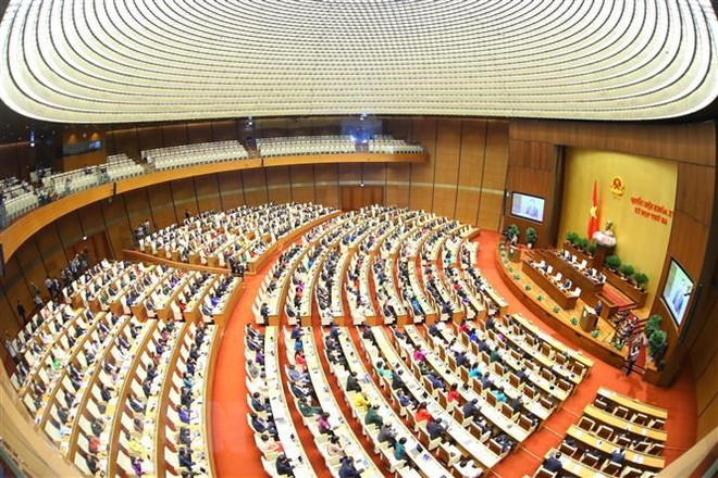 Quang ảnh một phiên họp của Quốc hội. (Ảnh: Văn Điệp/TTXVN) Ngày làm việc đầu tiên của Kỳ họp thứ 4, Quốc hội khóa XV ảnh 1