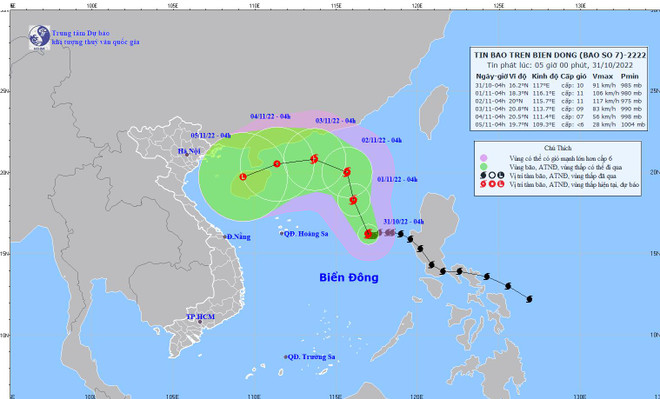 Bão số 7 giật cấp 12, có xu hướng mạnh lên trong 24 giờ tới ảnh 1