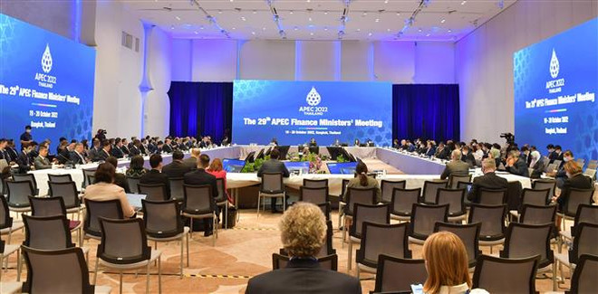 Quang cảnh Hội nghị Bộ trưởng Tài chính APEC 2022. (Ảnh: TTXVN phát) APEC quyết tâm kiềm chế lạm phát và thúc đẩy tăng trưởng bền vững ảnh 1