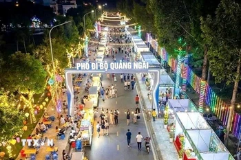 Phối cảnh Phố đi bộ phường Nghĩa Lộ. (Ảnh: TTXVN phát)