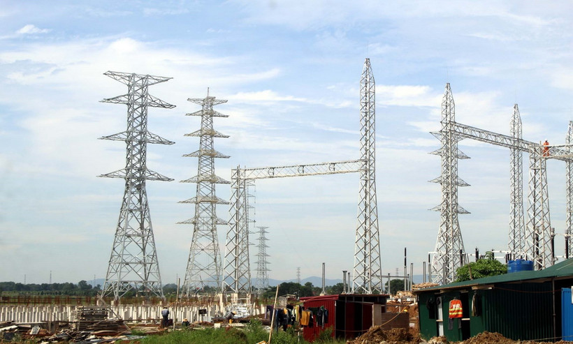 Công trường dự án Trạm biến áp 500kVv đang thi công. (Ảnh: Nguyễn Nam/TTXVN)