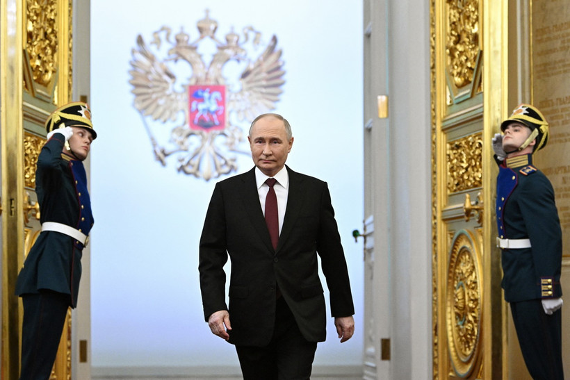 Ông Vladimir Putin tại lễ nhậm chức Tổng thống Liên bang Nga nhiệm kỳ thứ 5 ở Moskva. (Ảnh: AFP/TTXVN)