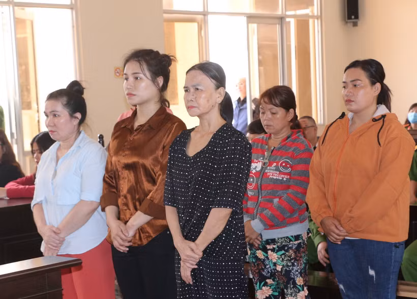 Tòa án Nhân dân tỉnh Bạc Liêu tổ chức xét xử sơ thẩm đường dây dụ dỗ, tổ chức đưa 11 phụ nữ Việt Nam gả bán cho người Trung Quốc trái phép. (Ảnh: Tuấn Kiệt/TTXVN)