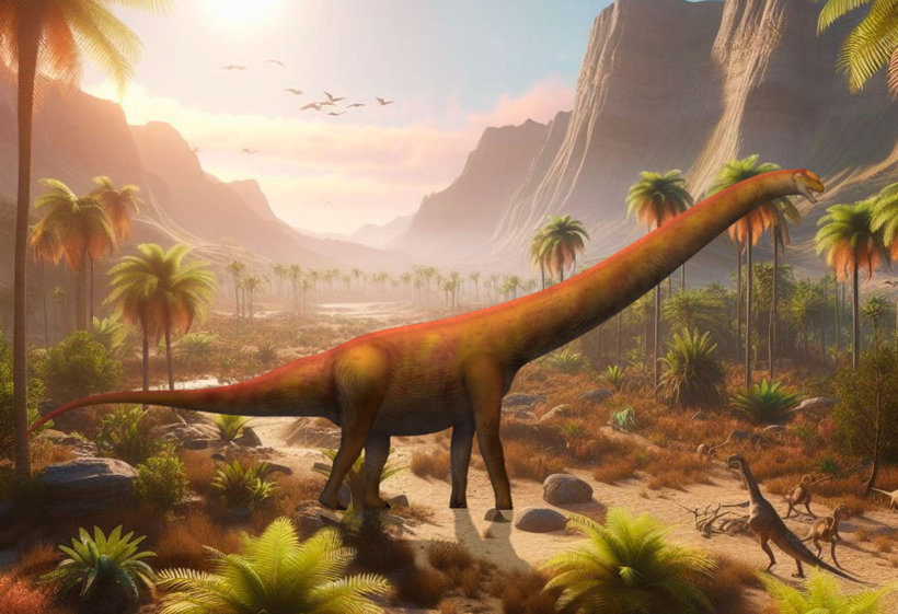 Hình ảnh minh họa về loài khủng long cổ dài vừa được phát hiện ở Trung Quốc. (Nguồn: Sci.News)