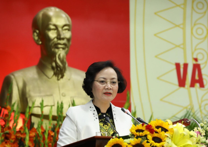 Thứ trưởng Bộ Nội vụ Phạm Thị Thanh Trà. (Ảnh: Văn Điệp/TTXVN)