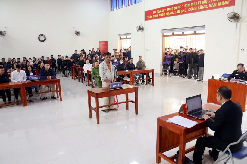 Bị cáo Nguyễn Văn Giang tại phiên tòa. (Ảnh: TTXVN phát)