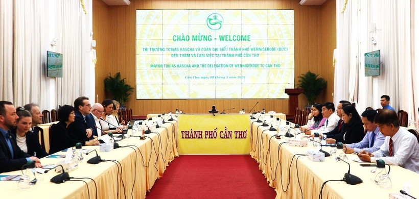 Quang cảnh buổi làm việc. (Ảnh: Ánh Tuyết/TTXVN)