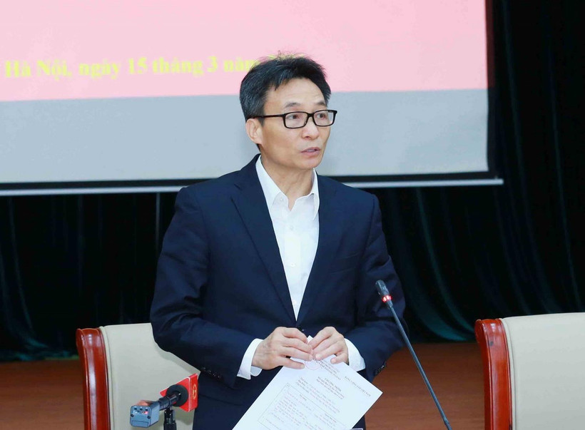 Phó Thủ tướng Vũ Đức Đam, Phó Trưởng Ban Chỉ đạo phát biểu kết luận hội nghị. (Ảnh: Phương Hoa/TTXVN)