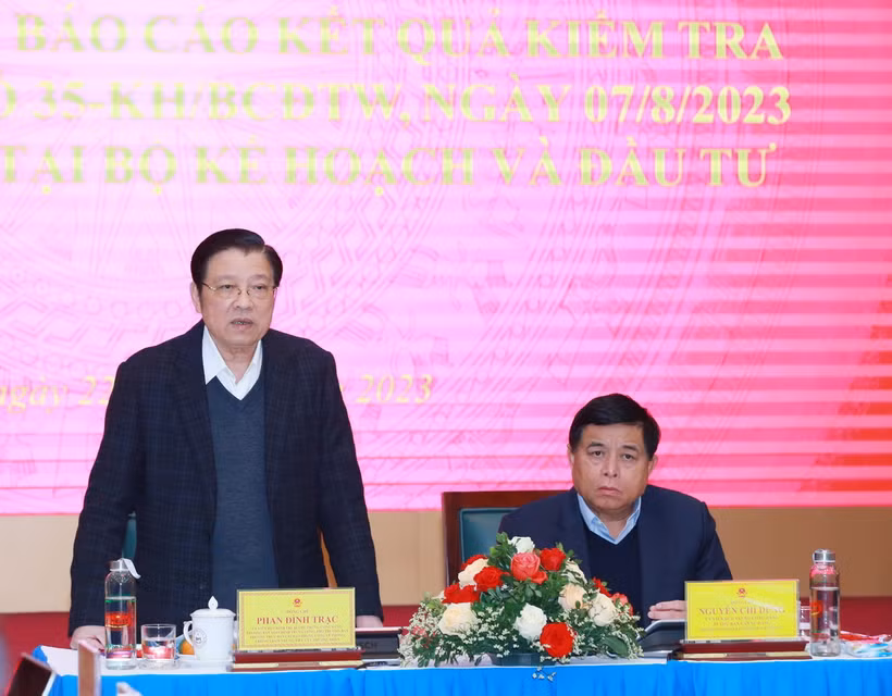 Ông Phan Đình phát biểu chỉ đạo hội nghị. (Ảnh: Phương Hoa/TTXVN)