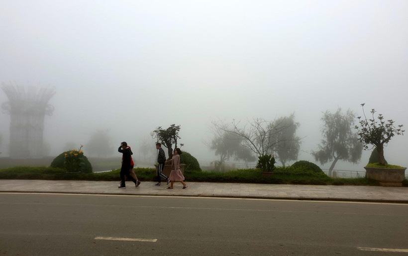 Không khí lạnh bao trùm Sa Pa. (Ảnh: Quốc Khánh/TTXVN)