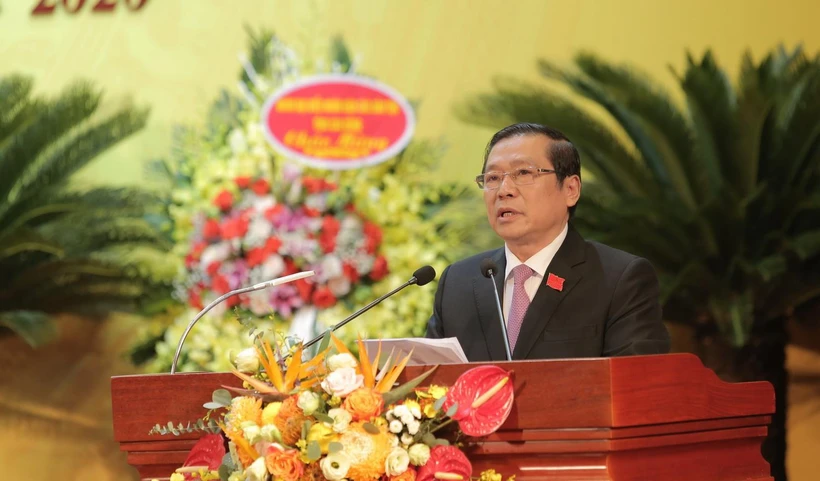 Ông Lại Xuân Môn tái đắc cử Bí thư Tỉnh ủy Cao Bằng khóa XIX, nhiệm kỳ 2020-2025. (Ảnh: Chu Hiệu/TTXVN)