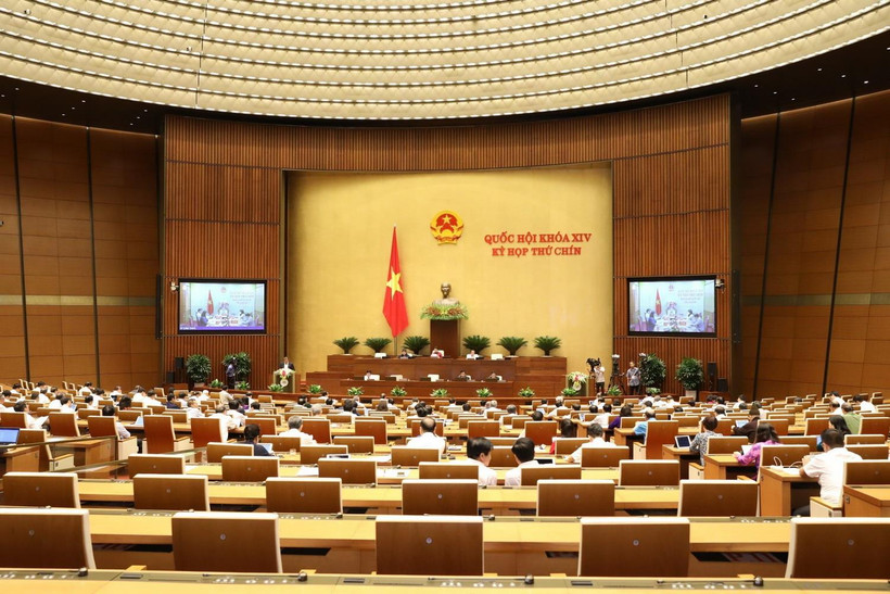 Quang cảnh Kỳ họp thứ 9, Quốc hội khóa XIV chiều 20/5. (Ảnh: Văn Điệp/TTXVN)