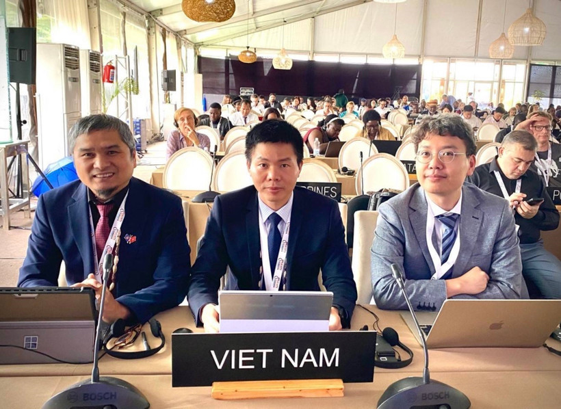 Đoàn Việt Nam tham dự tại phiên họp thứ 18 Ủy ban liên Chính phủ Công ước 2003. (Ảnh: TTXVN phát) 