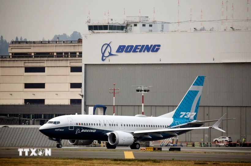 Một máy bay Boeing 737 MAX tại Washington, Mỹ. (Ảnh: AFP/TTXVN)