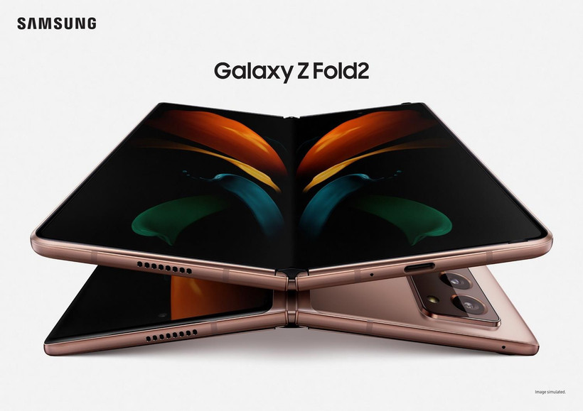 Mẫu smartphone gập mới Galaxy Z Fold 2 được Samsung giới thiệu tại sự kiện Galaxy Unpacked ngày 5/8 vừa qua. (Ảnh: Yonhap/TTXVN)