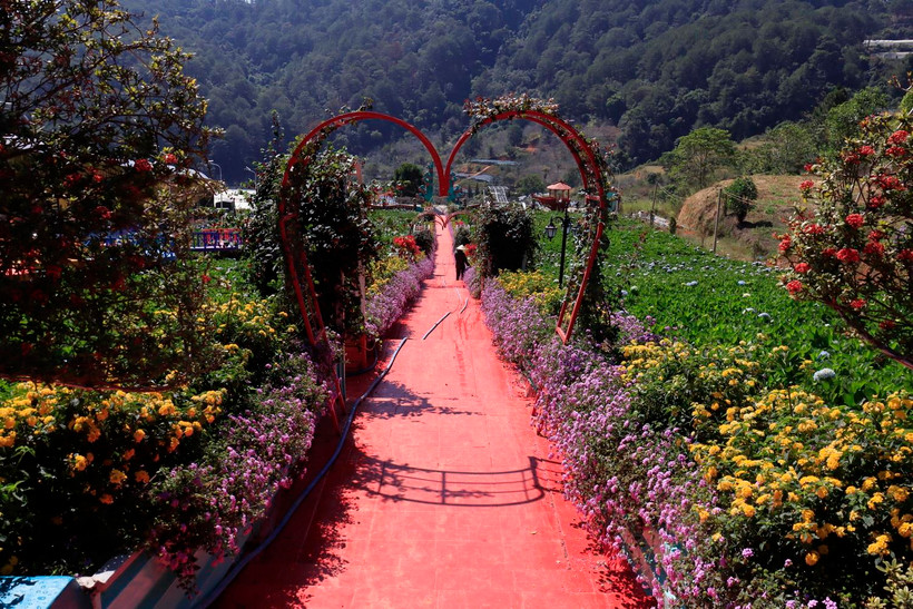 Công trình Vườn Thượng Uyển Bay đã được hoàn thiện trên đất rừng phòng hộ của thành phố Đà Lạt, tỉnh Lâm Đồng. (Ảnh: TTXVN)