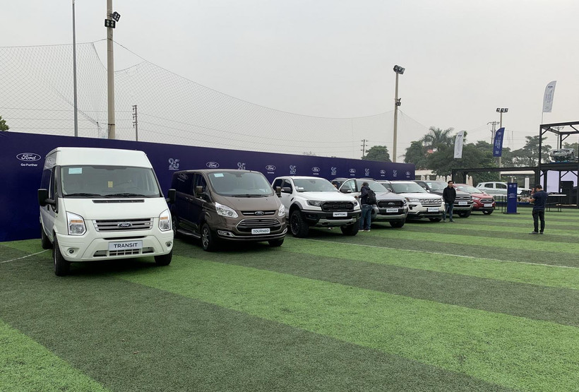 Các dòng xe mà Ford Việt Nam đang lắp ráp và nhập khẩu ở Việt Nam. (Ảnh: Mạnh Tú/TTXVN)