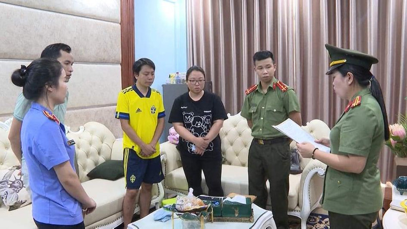 Các đối tượng bị cơ quan chức năng bắt giữ (Ảnh: Cơ quan Công an cung cấp)