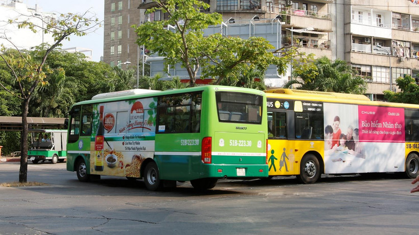 Xe buýt ở TP.HCM. (Ảnh: Hoàng Hải/TTXVN)