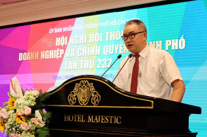 Ông Nguyễn Đức Lệnh, Phó Giám đốc Ngân hàng Nhà nước chi nhánh Thành phố Hồ Chí Minh. (Ảnh: Hứa Chung/TTXVN)