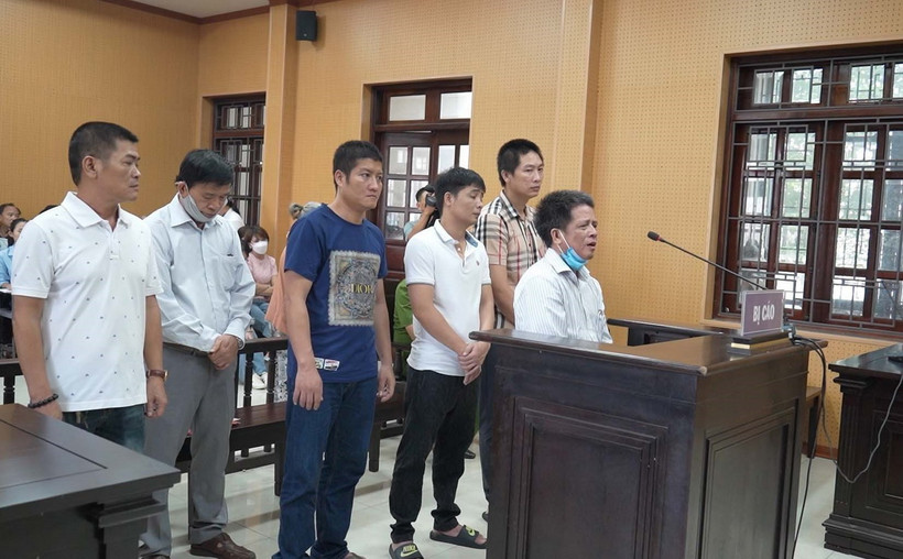 Các bị cáo tại phiên tòa. (Ảnh: TTXVN phát)
