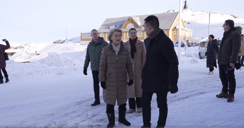 Chủ tịch EC Ursula von der Leyen và Thủ tướng Greenland Múte Bourup Egede tại Nuuk. (Nguồn: EC)