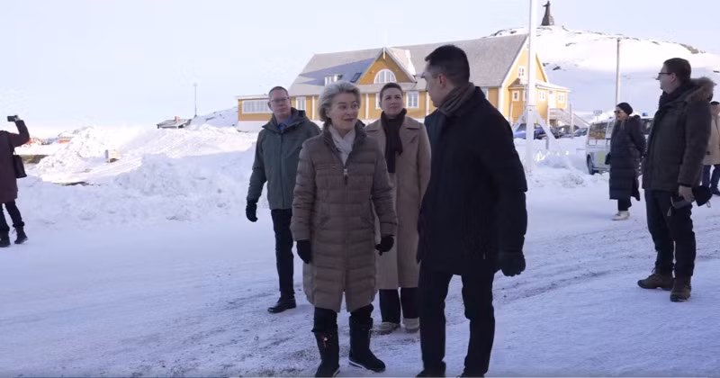 Chủ tịch EC Ursula von der Leyen và Thủ tướng Greenland Múte Bourup Egede tại Nuuk. (Nguồn: EC)
