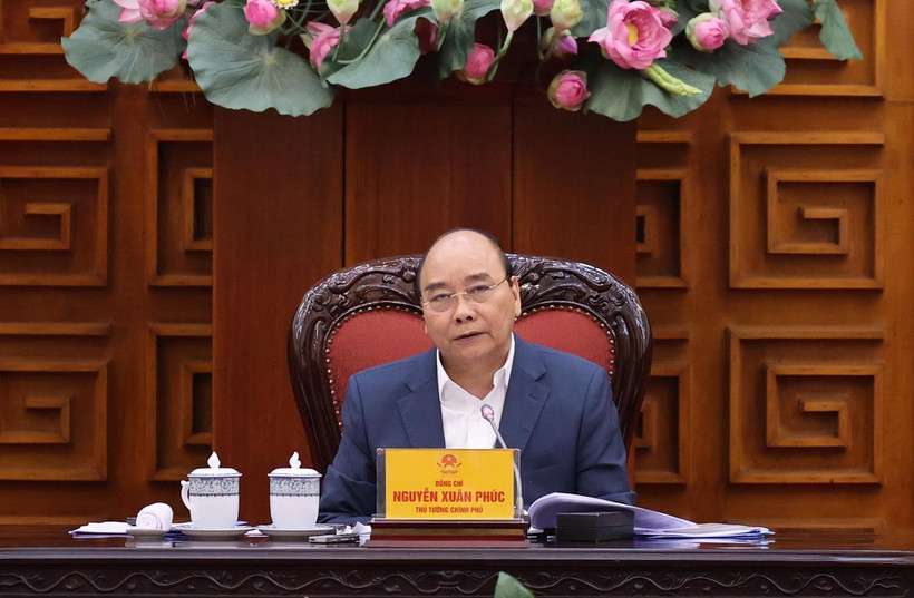 Thủ tướng Nguyễn Xuân Phúc chủ trì phiên họp. (Ảnh: Thống Nhất/TTXVN)