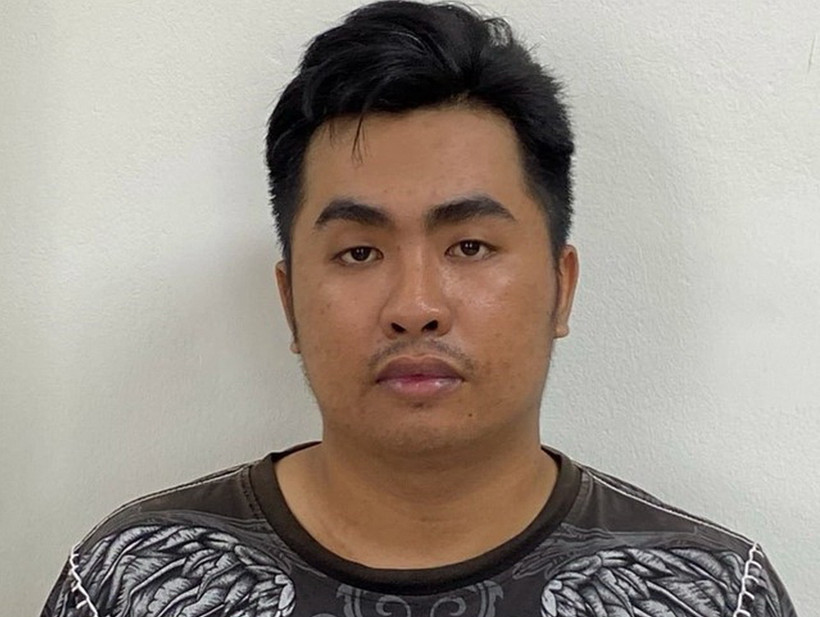 Nghi phạm Lê Khắc Qui đã khai nhận hành vi phạm tội của mình tại cơ quan Công an. (Ảnh: TTXVN phát)