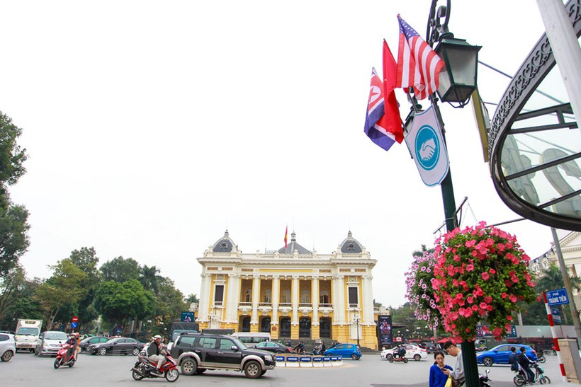 Để Hội nghị thượng đỉnh Mỹ-Triều diễn ra an toàn, mọi công tác chuẩn bị đã được thành phố Hà Nội triển khai từ nhiều ngày nay. (Ảnh: Minh Sơn/Vietnam+)