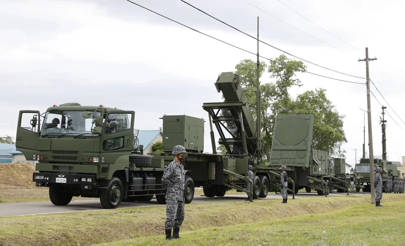 Hệ thống phòng thủ tên lửa Patriot PAC-3 được triển khai tại Sapporo, Nhật Bản. (Ảnh: Kyodo/TTXVN)