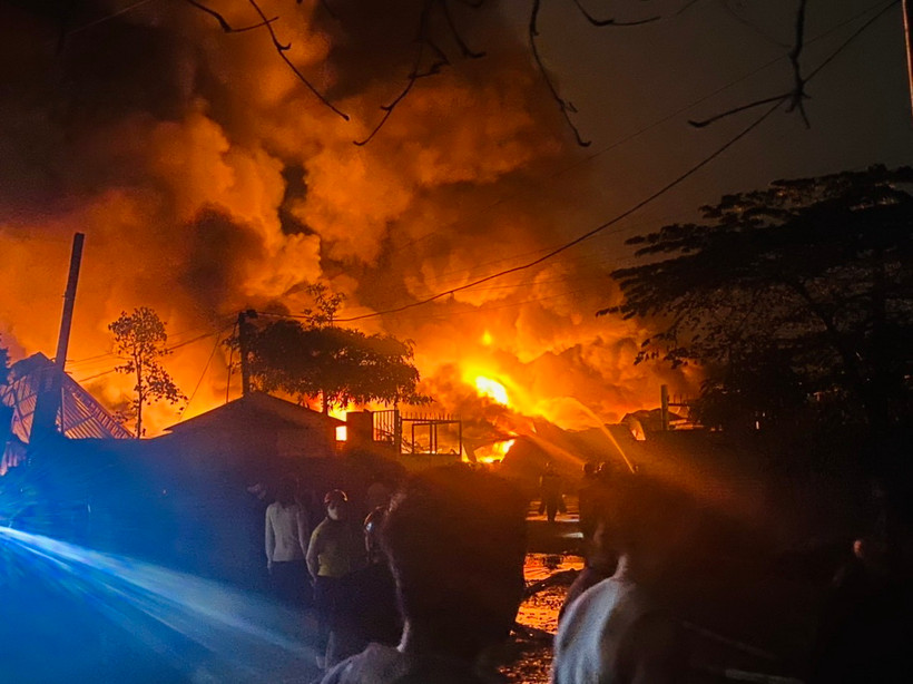 Hiện trường vụ cháy. (Ảnh: TTXVN phát)