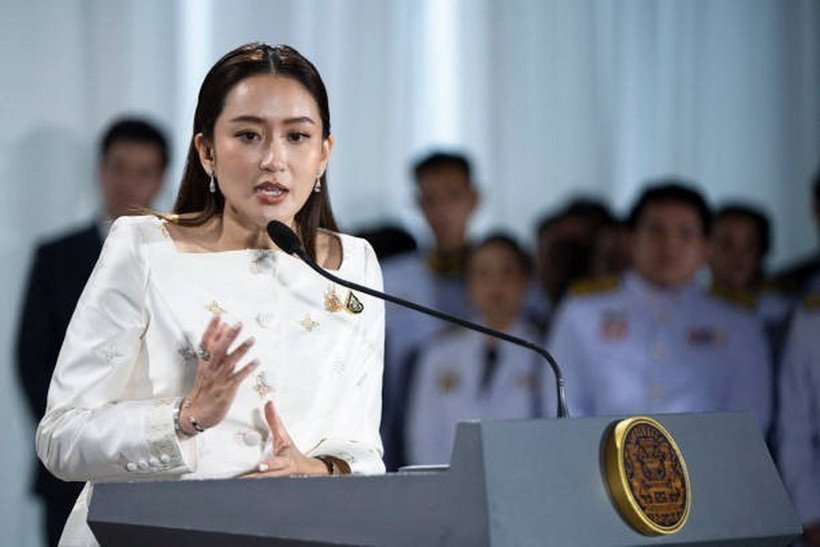 Tân Thủ tướng Thái Lan Paetongtarn Shinawatra phát biểu họp báo tại Bangkok, Thái Lan. (Ảnh: Getty Images/TTXVN)