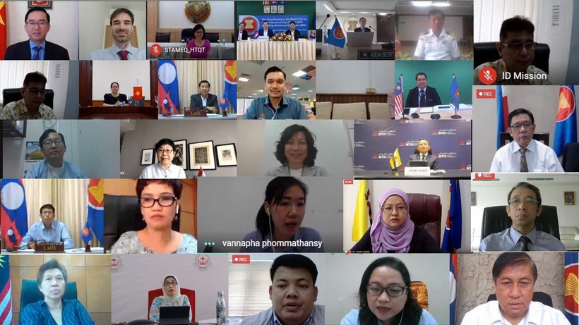 Cuộc họp lần thứ 3 về Cơ chế giám sát, kiểm điểm và đánh giá (MRE) Kế hoạch Tổng thể Kết nối ASEAN (MPAC) 2025 đã diễn ra theo hình thức trực tuyến vào ngày 8/9 dưới sự chủ trì của Đại sứ Trần Đức Bình, Trưởng Phái đoàn Việt Nam tại ASEAN. (Ảnh: TTXVN phá